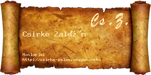 Csirke Zalán névjegykártya