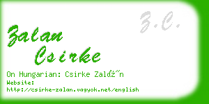 zalan csirke business card